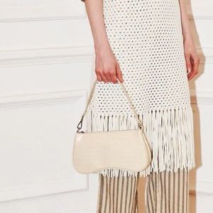 Shoulder Handbag in Ivory Croc